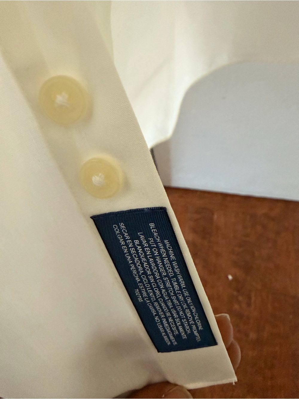 Towncraft Men's Ivory Long-Sleeve Dress Shirt with Pocket - Picture 7 of 8